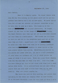 Letter from Sidney Jennings Legendre, September 13, 1942