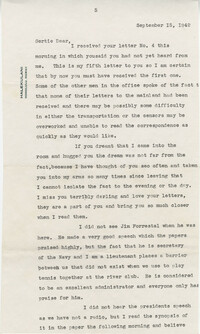 Letter from Sidney Jennings Legendre, September 15, 1942