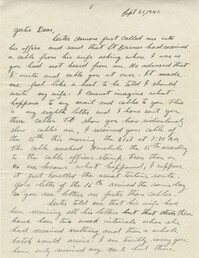 Letter from Sidney Jennings Legendre, September 21, 1942