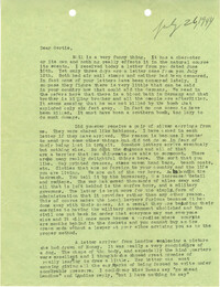 Letter from Sidney Jennings Legendre, July 26, 1944