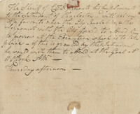 Message to John F. Grimke from Sheriff James Kennedy, June 21, 1787