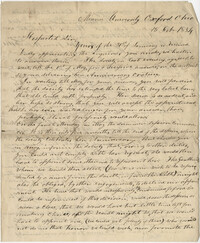 Letter to Thomas S. Grimke from the Erodelphian Society, Miami University, February 15, 1834