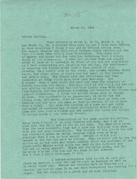 Letter from Sidney Jennings Legendre, March 22, 1943