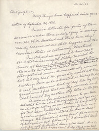 Letter from Septima P. Clark to Josephine Rider, October 20, 1966