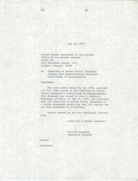 Letter from William Saunders to United States Department of Agriculture, May 25, 1979