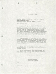 Letter from William Saunders to Gedney M. Howe, Jr., October 30, 1978