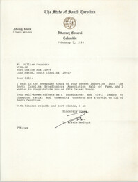 Letter from T. Travis Medlock to William Saunders, February 5, 1993