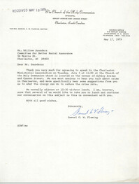 Letter from Samuel C. W. Fleming to William Saunders, May 17, 1979