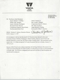 YWCA of Greater Charleston Memorandum, January 14, 1997