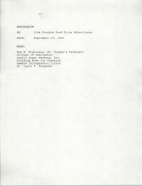 Charleston Branch NAACP Memorandum, September 20, 1994
