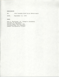 Charleston Branch NAACP Memorandum, September 16, 1994