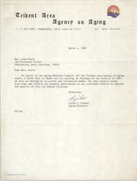 Letter from Leila L. Cooper to Anna D. Kelly, March 4, 1982