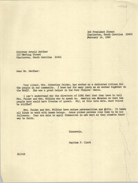 Letter from Septima P. Clark to Arnold Derfner, February 14, 1980