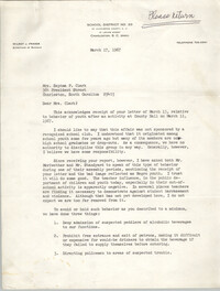 Letter from Wilmot J. Fraser to Septima P. Clark, March 17, 1967