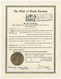 Septima P. Clark Certificate, Charleston Consolidated School Board