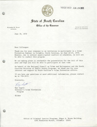 Letter from Ray Isgett, June 18, 1979