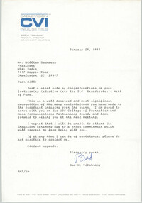 Letter from Bud M. Tibshrany to William Saunders, January 29, 1993