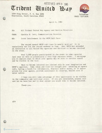 Trident United Way Memorandum, April 20, 1981
