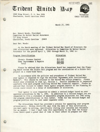 Letter from Hugh C. Lane, Jr. to Robert Woods, March 27, 1981
