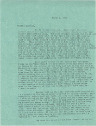 Letter from Sidney Jennings Legendre, March 9, 1943