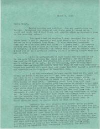 Letter from Sidney Jennings Legendre, March 8, 1943