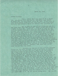 Letter 1 from Sidney Jennings Legendre, March 11, 1943