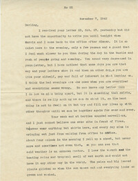 Letter from Sidney Jennings Legendre, November 7, 1942