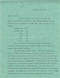 Letter from Sidney Jennings Legendre, October 27, 1942