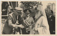 Military officials greeting each other, Photograph 1