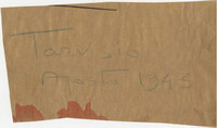 Scrap of paper bearing the words ‘Tarvisio Agosto 1943.’