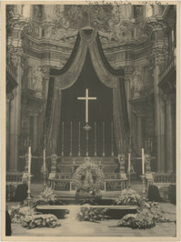 Interior of a cathedral decorated for Mario Pansa’s funeral, Photograph 2