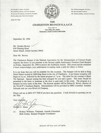 Letter from Dwight C. James to Gordon Brown, September 20, 1994