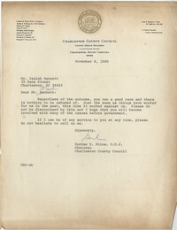 Letter from Gordan B. Stine to Isaiah Bennett, November 6, 1980