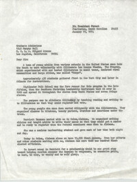 Letter from Septima P. Clark to Graduate Admissions at U.C.L.A., January 9, 1974