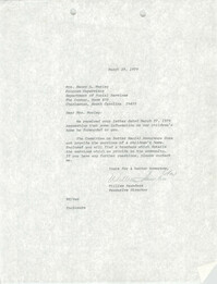 Letter from William Saunders to Nancy L. Worley, March 29, 1979