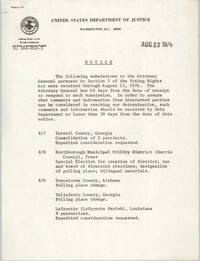 United States Department of Justice Notice, August 23, 1976