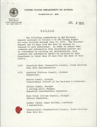 United States Department of Justice Notice, July 6, 1976