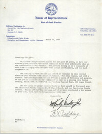 Letter from McKinley Washington, Jr. and Herbert U. Fielding, March 15, 1984