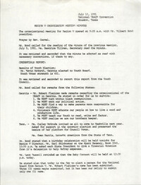 NAACP 82nd Annual Convention Region V Organization Meeting Minutes, July 10, 1991