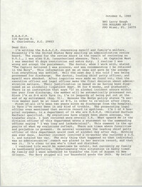 Letter from Larry Gough to the Charleston Branch of the NAACP, October 6, 1988