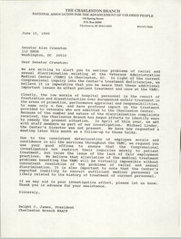 Letter from Dwight C. James to Alan Cranston, June 15, 1990