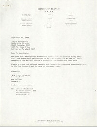 Letter from Ann Jackson to Janice Washington, NAACP, September 30, 1988