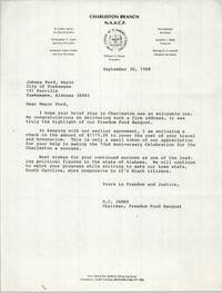 Letter from D.C. James to Johnny Ford, September 30, 1988