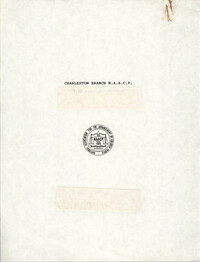 Pamphlet, Charleston Branch of the NAACP