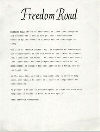 Freedom Road Mission and Order Form