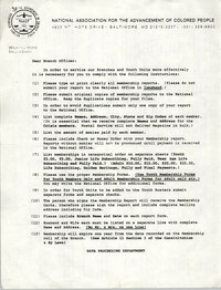 Branch Officer Instructions, NAACP