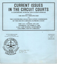 Current Issues in the Circuit Courts, Continuing Judicial Education Seminar Pamphlet, October 17, 1985, Russell Brown