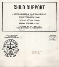 Child Support, Continuing Legal Education Seminar, October 25, 1985, Russell Brown