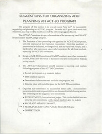 Suggestions for Organizing and Planning an ACT-SO Program, NAACP