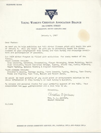 Letter from Christine O. Jackson to Arthur Jackson, January 4, 1967